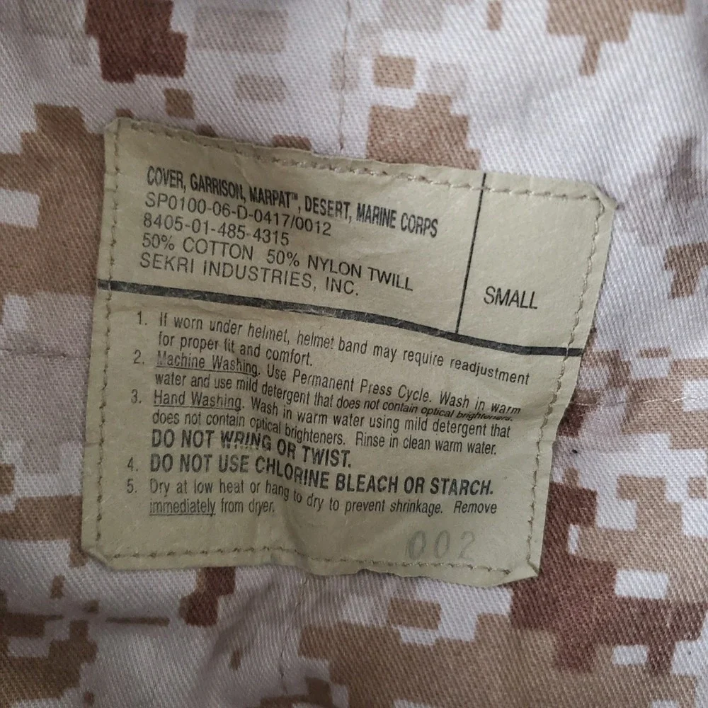 USMC MARPAT Desert Garrison Cover Sekri Industries Digital Camo Utility Cap Sz S